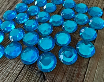 36 Turquoise Rhinestones 18 mm loose gems bow headband scrapbooking dance cheer costume Kawaii decoden cosplay jewelry supply supplies