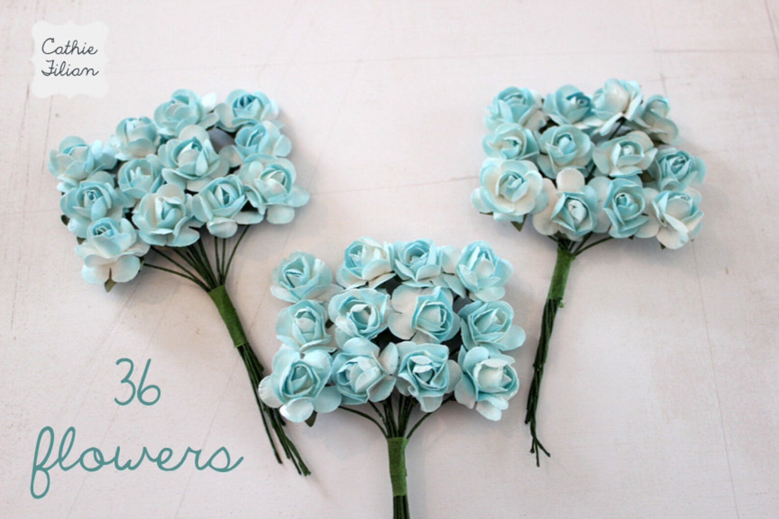 Baby Blue Paper Flowers 36 PCS Small 19 Mm 3/4 Wedding Etsy