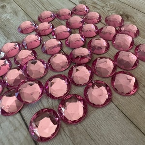 36 Pink Rhinestones 18 mm loose gems hair bow headband scrapbooking dance cheer costume Kawaii decoden cosplay jewelry supply supplies image 3