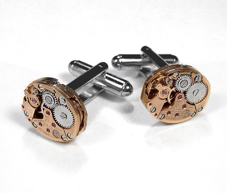 Mens OMEGA Rose Gold Oval Watch Cufflinks Omega Cuff Links Etsy