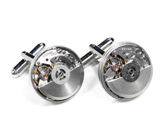 Stainless steel cuff links sleeve button accept custom order Blue heart cufflinks for men