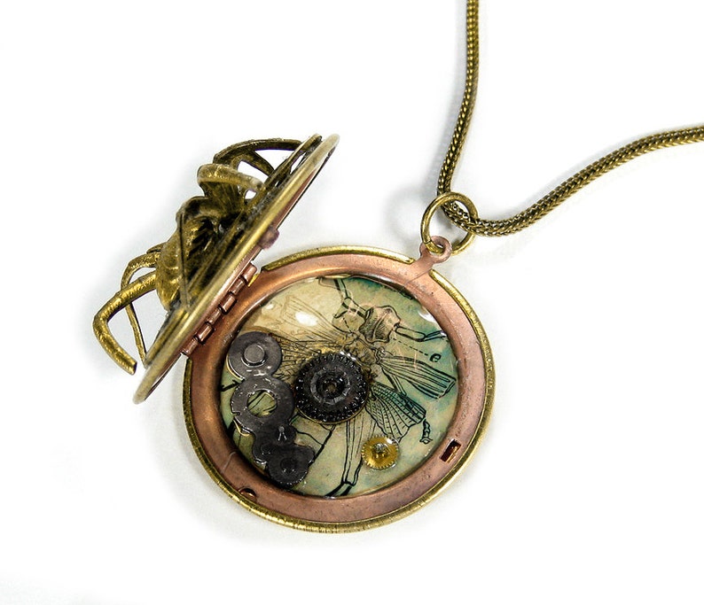 Steampunk Jewelry Necklace Brass Locket Spider Watch Parts Gears Images Red Crystal Biker Boyfriend Uni Gift By Edmdesigns - Gruen Pendant Watch Spider Steampunk Jewelry Necklace Brass Locket Spider Watch Parts Gears Images Red Crystal Biker Boyfriend Uni Gift By Edmdesigns - Gruen Pendant Watch Spider