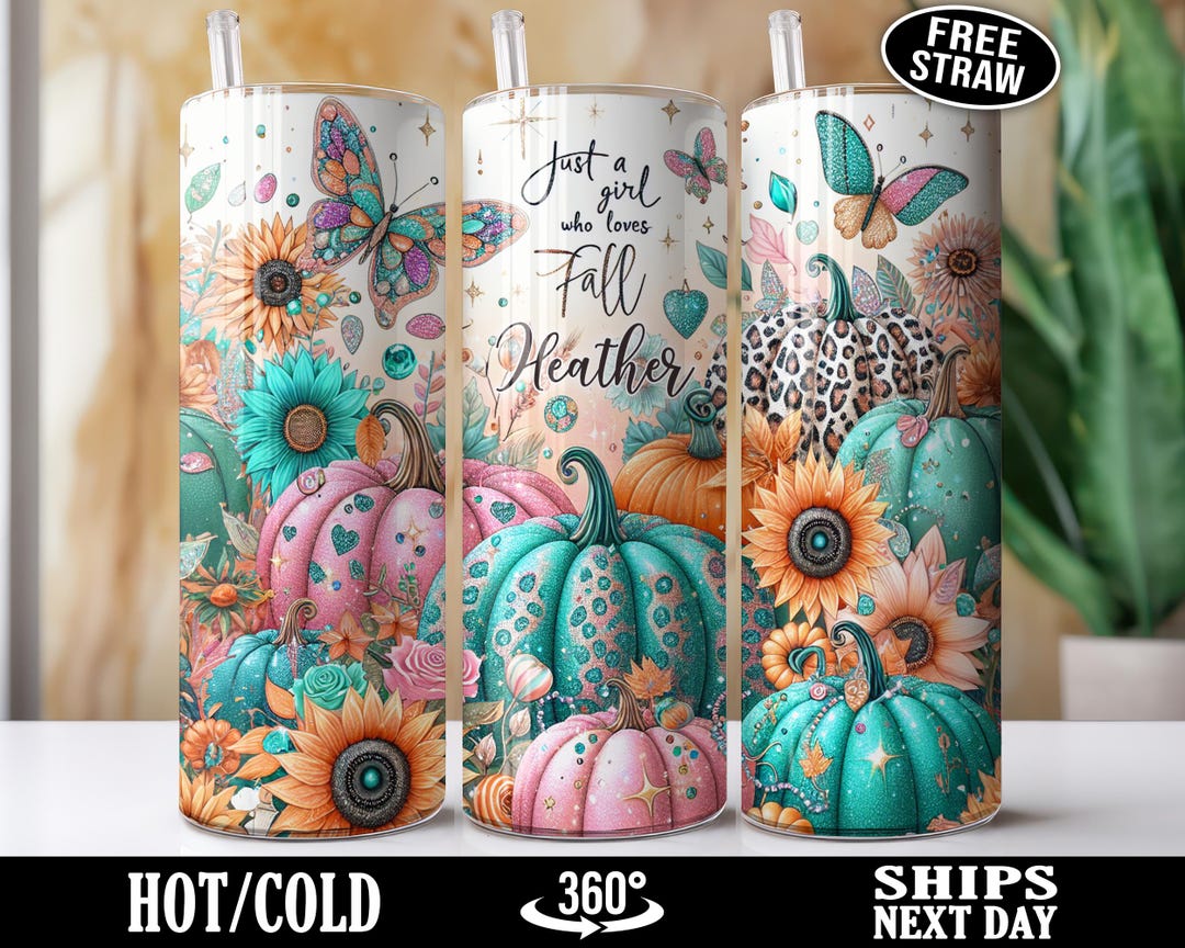 Fall Cup Designa Personalized Fall Tumbler, Custom Fall Cup, Cute Autumn Coffee Tumbler ...