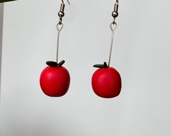 Jabłuszka kolczyki | antyalergiczne | glinka polimerowa | hanging earrings | handmade | polymer clay | surgical steel