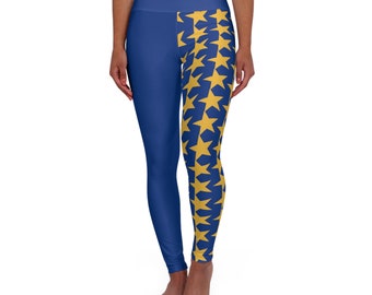 Marineblaue Star-Yoga-Leggings-Hose