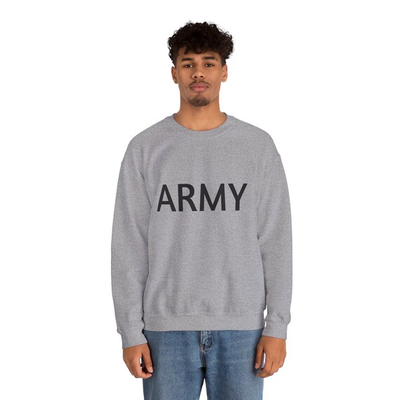 Vintage Looking Army Sweatshirt Grey Army Sweatshirt Etsy