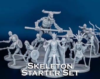 Skeleton Pack | Random Encounter | 10 Miniatures - 28mm Scale DnD D&D Tabletop Miniature Mini