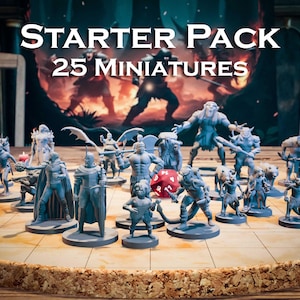DND Starter-Set | 25 Miniaturen | DM Essentials Paket | 28 mm Skala | Dungeons and Dragons 5e Tabletop RPG D&D Minis