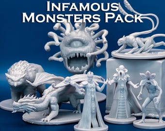 Infamous Monster Pack | Random Encounter | 8 Miniatures - 28mm Scale DnD D&D Tabletop Miniature Mini