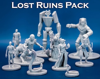 Pacote de Monstros das Ruínas Perdidas | Encontro Aleatório | 10 Miniaturas - Escala 28 mm D&D Miniatura de Mesa D&D