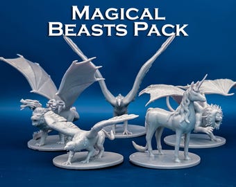 Magical Beasts Monster Pack | Random Encounter | 5 Miniatures - 28mm Scale DnD D&D Tabletop Miniature Mini