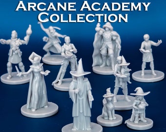 Coleção Academia Arcana | Conjunto Inicial com 10 Miniaturas - Escala 28 mm D&D D&D Miniaturas de Mesa Pacote de Mini Pacotes