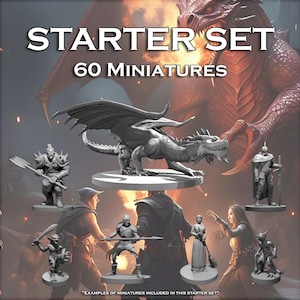 Ensemble de démarrage du MDN | 60 miniatures | Pack Essentiels DM | Echelle 28 mm | Dungeons and Dragons 5e RPG de table Minis D&D