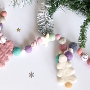 Sugar Plum Dreams Christmas Holiday Pom Garland/ Nutcracker inspired Garland/Holiday Mantel Decor/Pastel Christmas Decor/Xmas Garland