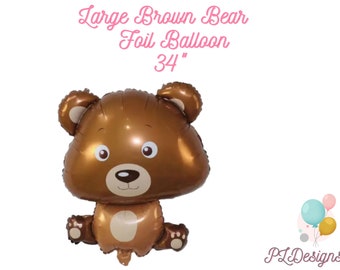 Sweet Bear Foil Balloon/Teddy Bear Birthday Balloons| Teddy bear Baby Shower Decor | Woodland Birthday |Camping Birthday Adventure