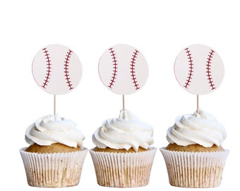 1st Birthday Baseballcupcake toppers/little rookie 1st birthday toppers/Baseball theme party/Vintage baseball party decor/baseball birthday