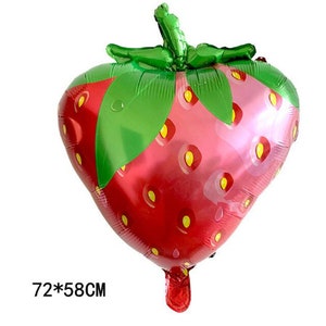 28&quot; Strawberry Balloon, Tropical Party decor, Summer Party Decor Pink Sweet One, Summer Baby Girl 1st Birthday, Strawberry Themed Party
