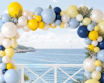 Amalfi  Balloon Garland Arch | She Found Her Main Squeeze Bridal Shower | Lemon Baby Shower | Amalfi Yellow Coast | Amalfi Bridal shower