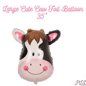 6 Cowgirl Theme Pink Balloons Farm Birthday Balloons Farm Baby Shower Decor Pink Barnyard Birthday Moo Birthday Party Holy Cow Pink image 2