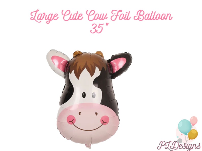 6 Cowgirl Theme Pink Balloons Farm Birthday Balloons Farm Baby Shower Decor Pink Barnyard Birthday Moo Birthday Party Holy Cow Pink image 2