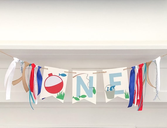 1st Birthday Fishing Party Decor Fishing Birthday High Chair Banner the Big  One First Birthday O Fish Ally First Birthday 