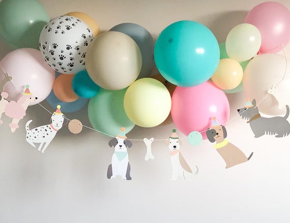 Puppy Dog balloon garland, Puppy party decor, Pastel puppy birthday, Puppy Dog Decor, Let's Pawty, Baby Puppy Party, Dog Birthday
