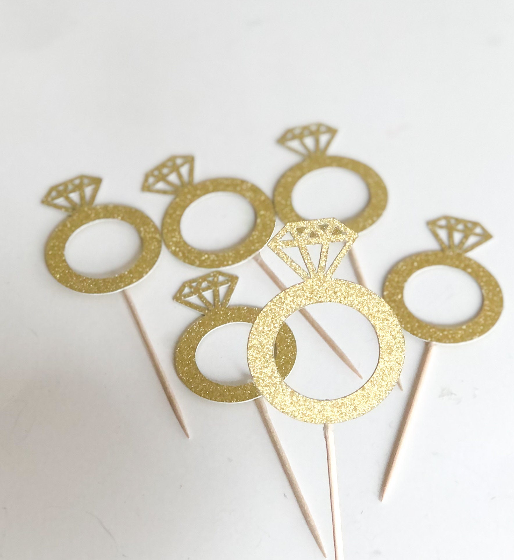 Birthday Topper Rings Engagement Cupcake Topper/wedding Ring Toppers/anniversary Cupcake ...