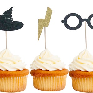 wizard Cupcake topper, Wizard Party Decorations, HP party picks, Magical Cupcake toppers, Wizard Birthday Decor