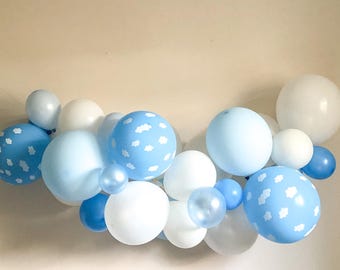She's on Cloud Nine Balloon Garland, Cloud nine baby shower, Blue cloud baby shower,Baby boy cloud balloons, 9th birthday