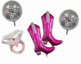 Disco Cowgirl Birthday Balloons, Disco Ball Balloons, Boots, Balloon, Last Rodeo, Nashville Bachelorette, Nash Bash, Giddy Up, Last Disco