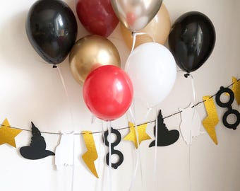 Wizard Balloons, Wizard Birthday Party Decorations,  Halloween Magical Balloons, Wizard Baby shower, Wizard Bach party decor, Wizard banner