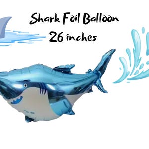 Foil Shark balloon,Shark Party Balloon, Ocean Theme Balloon, Under the Sea Party Decor, Shark Birthday Balloon, Jawsome Birthday, One Shark