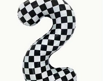 Number 2 Check Race car balloon|  Vintage Race car birthday | Cars themed Birthday |  Car Birthday Party| young fast two/two fast party