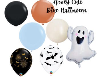 Blue Fall Halloween Ballons, Boo I'm Two Balloons Boys Halloween Birthday Garland , Spooky Two Balloon Bouquet, Ghost Boo Halloween Party