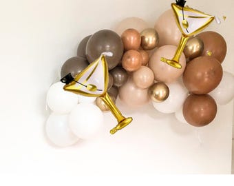 Espresso Martini Foil Balloon Arch, tini bit older party, Espresso Martini Bachlorette, Dirty 30 Martini, A Bride in a Tini bit Espresso