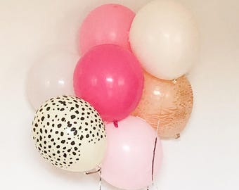 Pink Safari Balloon Bouquet Wild One Balloons, Wild Animal Party decor,Two Wild Girls Party, Bachlorette Pink Wild, Animal Birthday