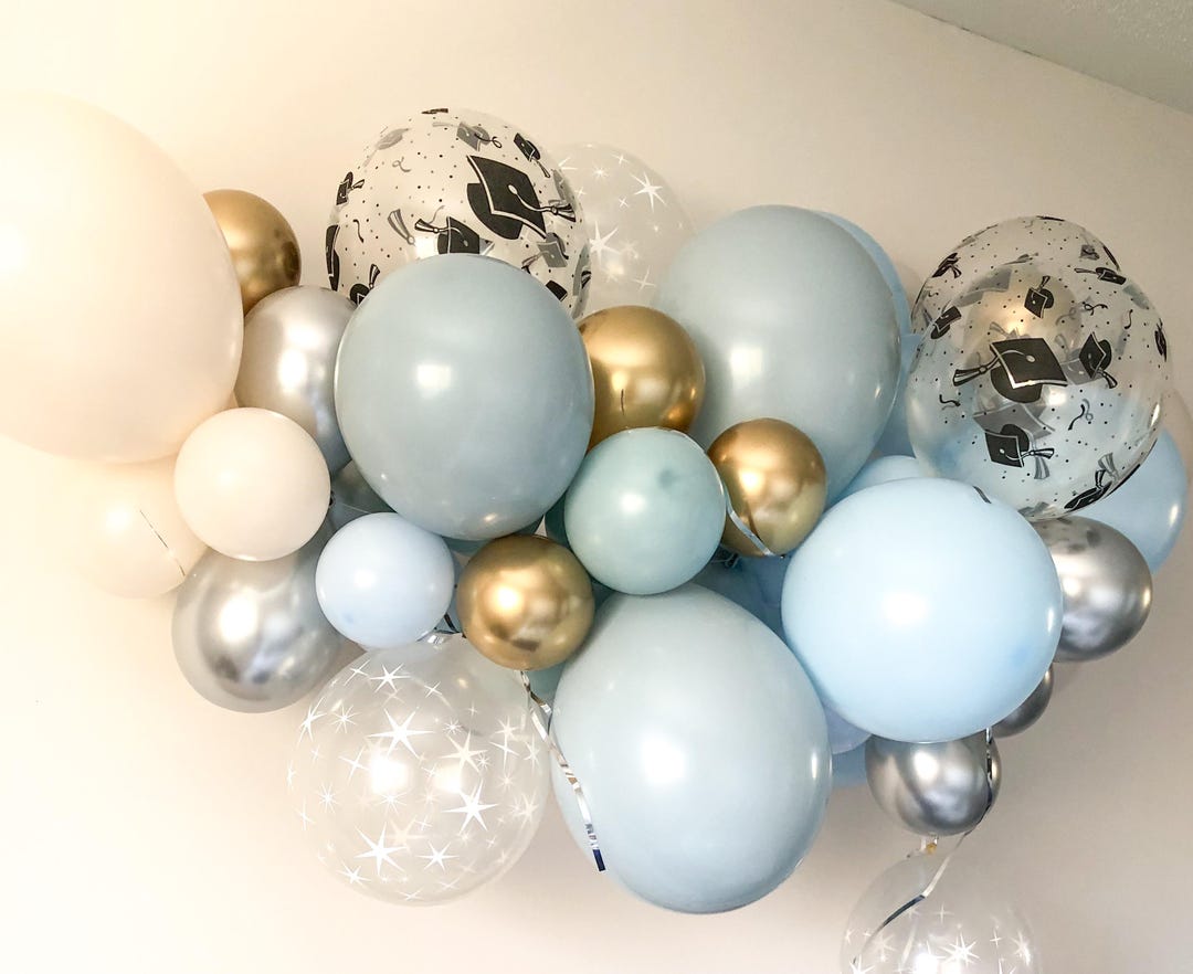 Grad Balloon Garland/ Neutral Grad Balloons/ Graduation Party Decor ...