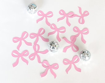 50 Pink Bow Confetti, Pink Bow Party, she's tying the knot bachelorette confetti, bow bridal party coquette pink confetti, Bow garland
