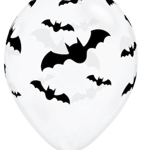 5 Halloween Latex Balloons /Bat Balloons/Black Halloween Party Balloons/Spooky Balloons/Halloween Decor