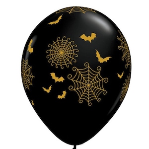 5 Halloween Latex Balloons /Bat Balloons/Black Halloween Party Balloons/Spooky Balloons/Halloween Decor