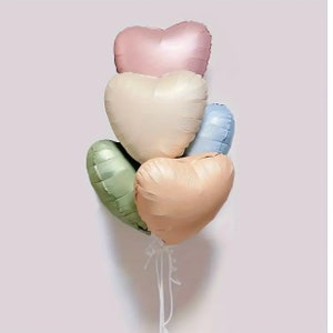 Set of 5 Creamy Heart balloons/ Neutral Bridal decor/light pastel heart balloons /Engagement Wedding  Balloons/Neutral Baby Shower