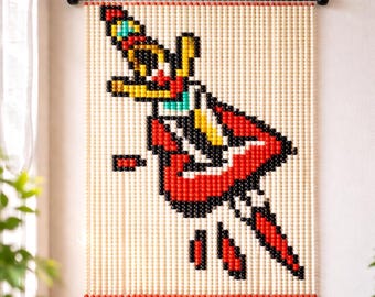 Heart Dagger Beaded Tapestry Pattern PDF – American Traditional Tattoo Wall Hanging – DIY Digital Download