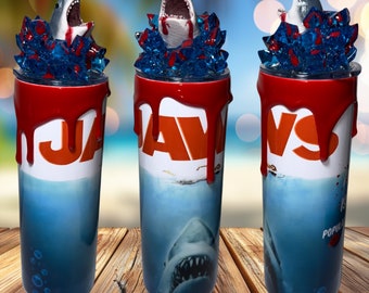Cult Classic Jaws Horror Sci-Fi Flims 20oz Skinny Tumbler