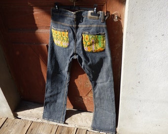 Flare Jeans Tornado Mart Japan Waxed Leopard Denim Bootcut Flare Jeans Tornado Mart Japan Waxed Leopard Denim Bootcut