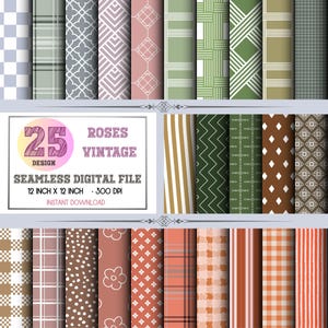 Seamless Patterns Earth Tones,Plaid,Geometric Patterns,Boho Floral Patterns,Textile Printing,DIY Paper Crafts,Fabric Patterns,Commercial Use