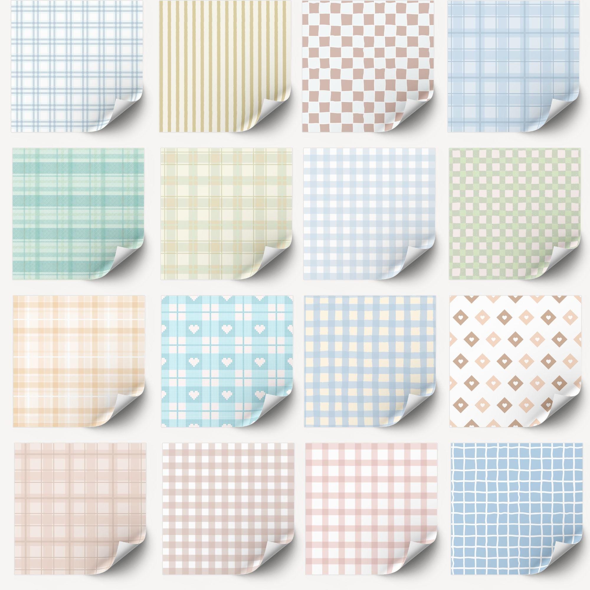 Pastel Gingham Digital Paper Pack | Cottagecore Plaid Patterns (PNG ...