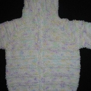 White/Multicolor Hooded Zipperback Sweater for Baby image 2