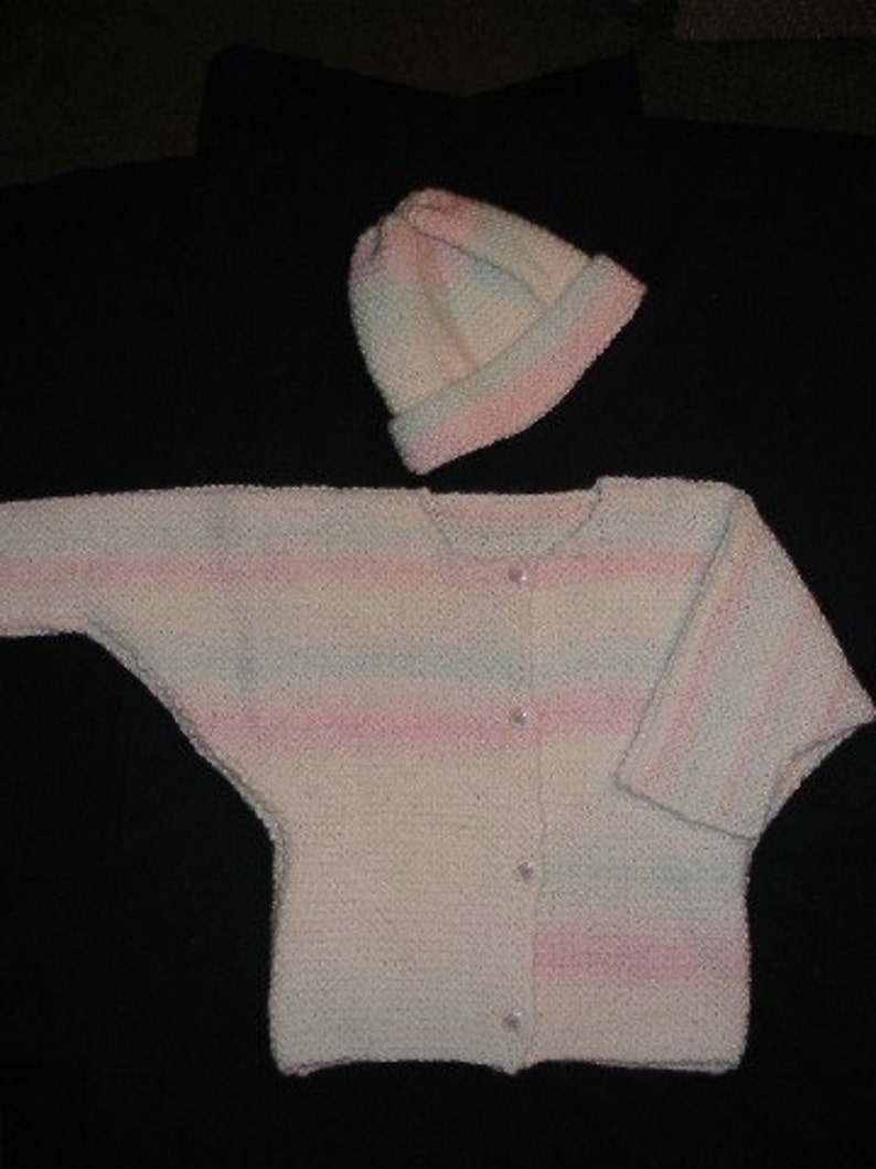 Pastel Toddler Sweater and Hat Set image 2