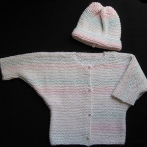 Pastel Toddler Sweater and Hat Set image 1