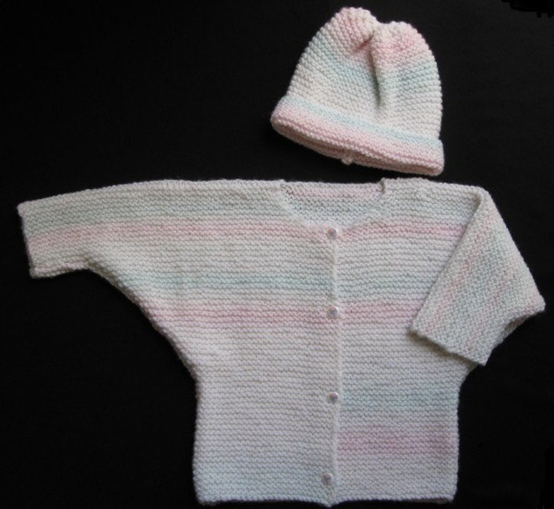 Pastel Toddler Sweater and Hat Set image 1